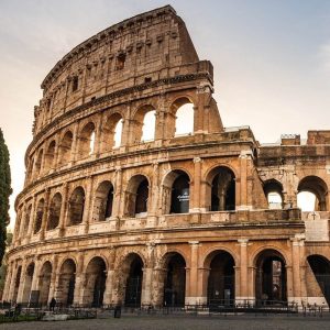 italy, rome, colosseum, sunset, nature, ancient architecture, travel, roman arena, tourists